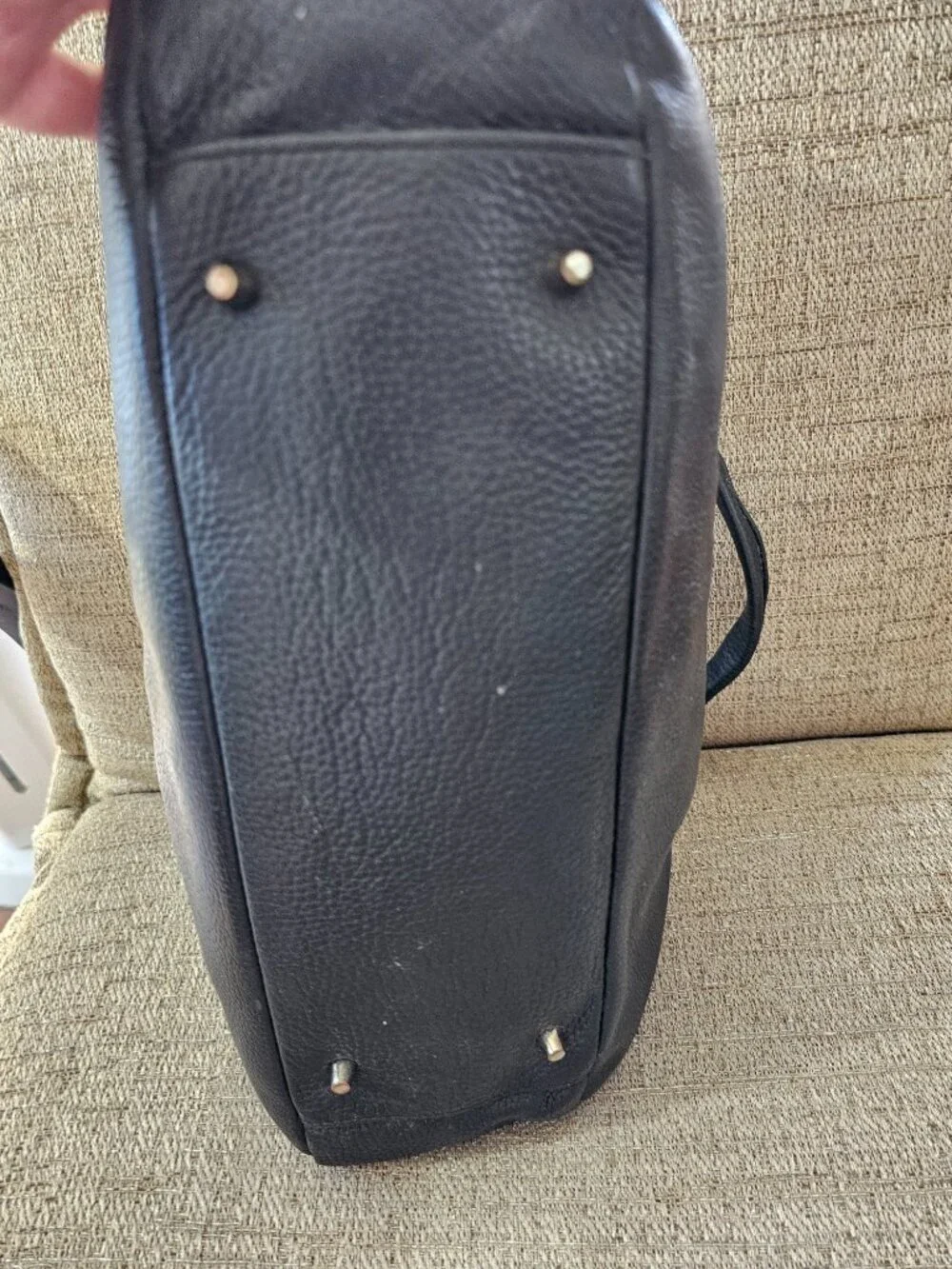 Furla Black Genuine Leather Studded Crystal Hobo Shoulder Bag